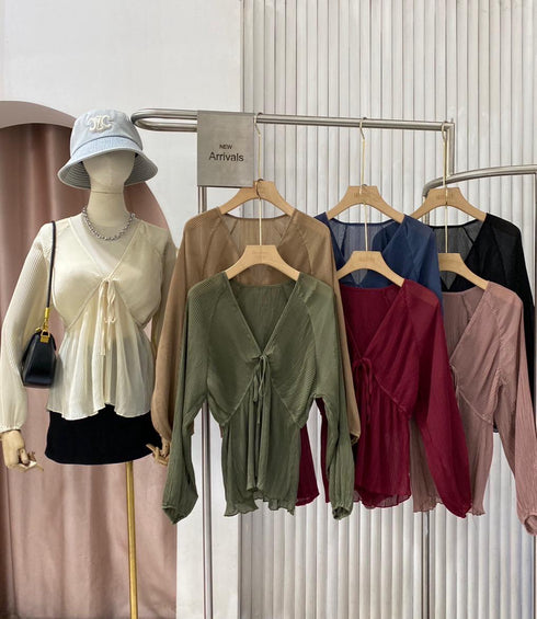 MATINEE V-Neck Spring Chiffon Tops